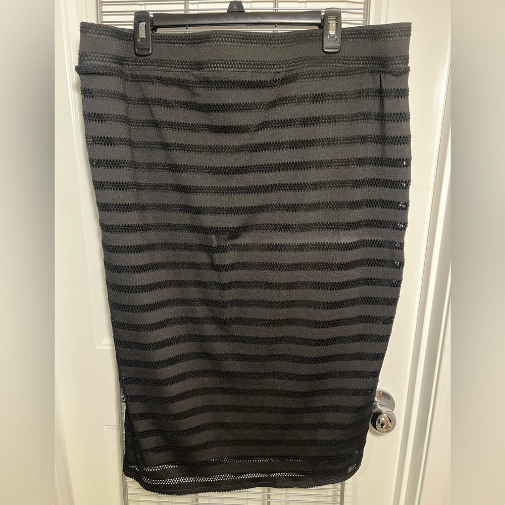 Black below the knees pencil skirt